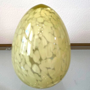Yellow Speckled Glass Egg 5.5in Chic Easter Spring Home Decor New